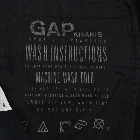 NWT Gap Original Khaki Cotton Pants Straight Leg  Black Size 30x30 - Picture 8 of 9